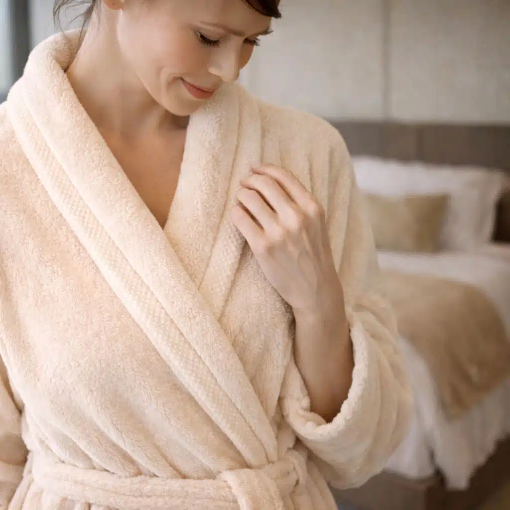Texture éponge 550 gsm peignoir blanc premium