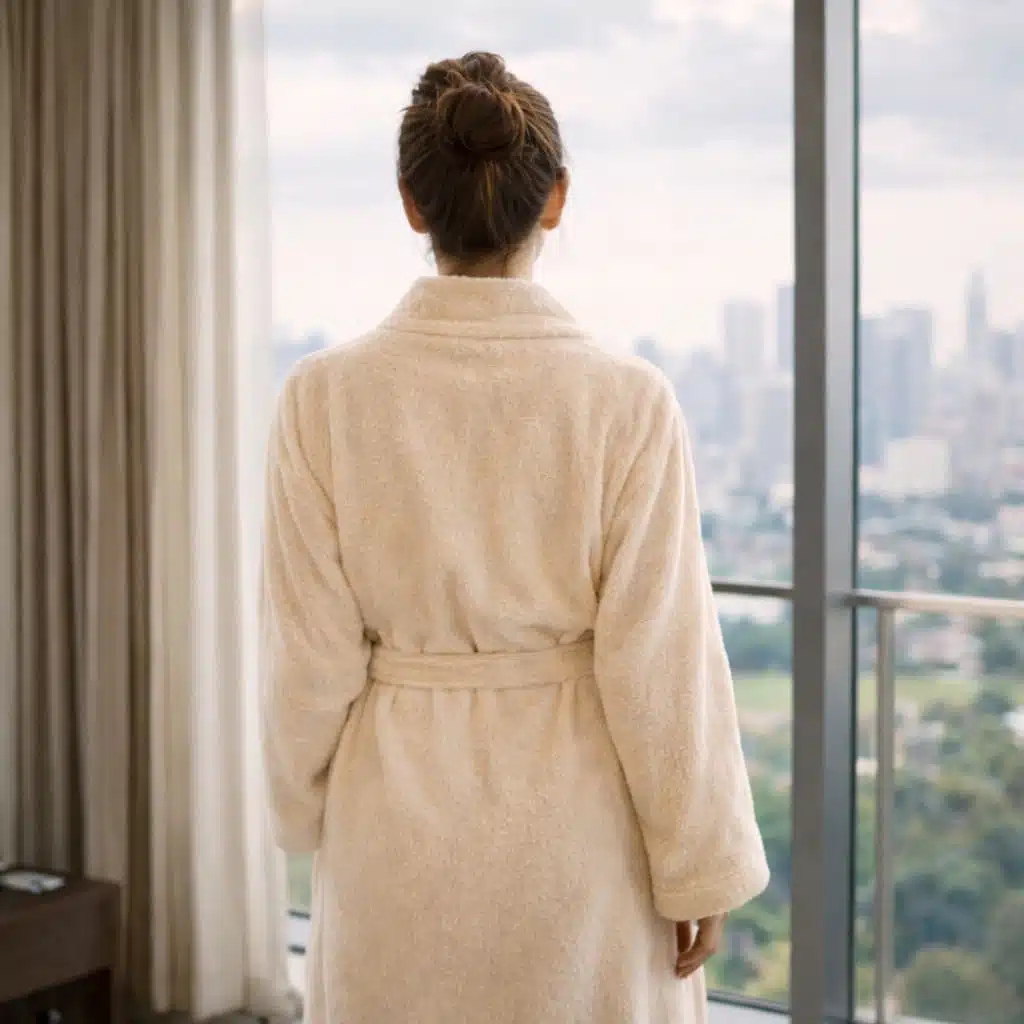Peignoir blanc confortable coupe palace