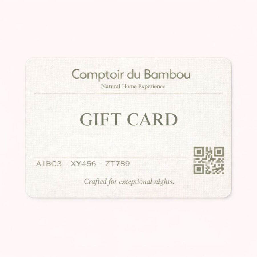 Carte cadeau Comptoir du Bambou – cadeau bien-être maison, linge de lit doux et durable
