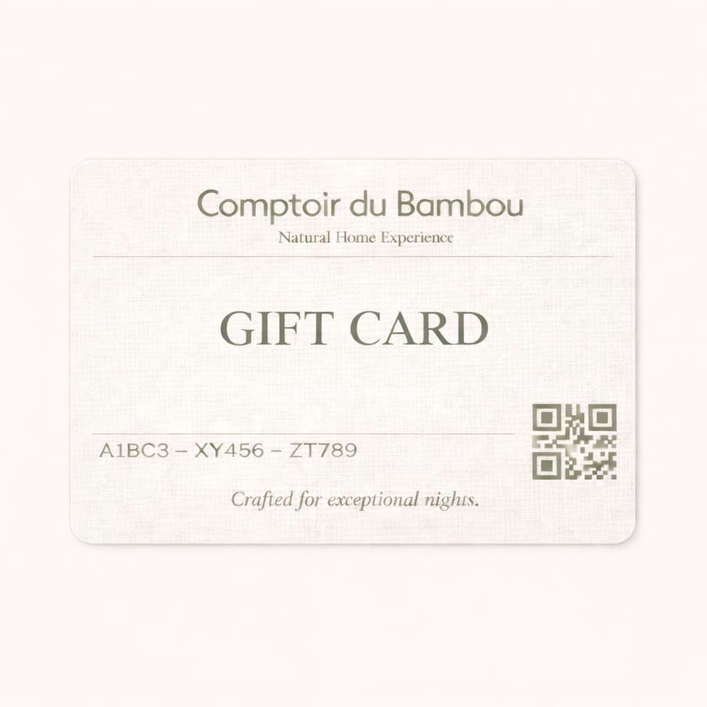IMG784 Carte cadeau Comptoir du Bambou – cadeau bien-être maison, linge de lit doux et durable