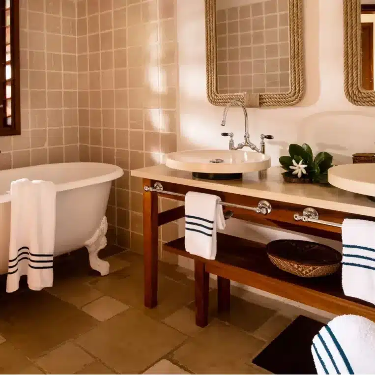 drap de bain et serviette de bain eco resort luxe saint barthelemy