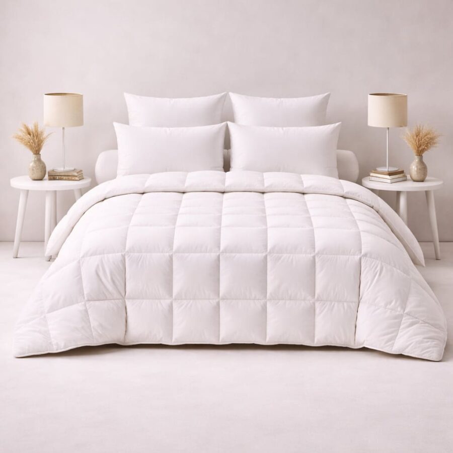 Couette satin de bambou respirante et hypoallergénique luxe