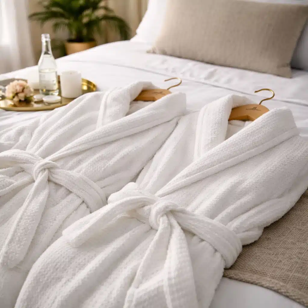 Peignoir haut de gamme type palace parisien, confort et élégance après la douche.