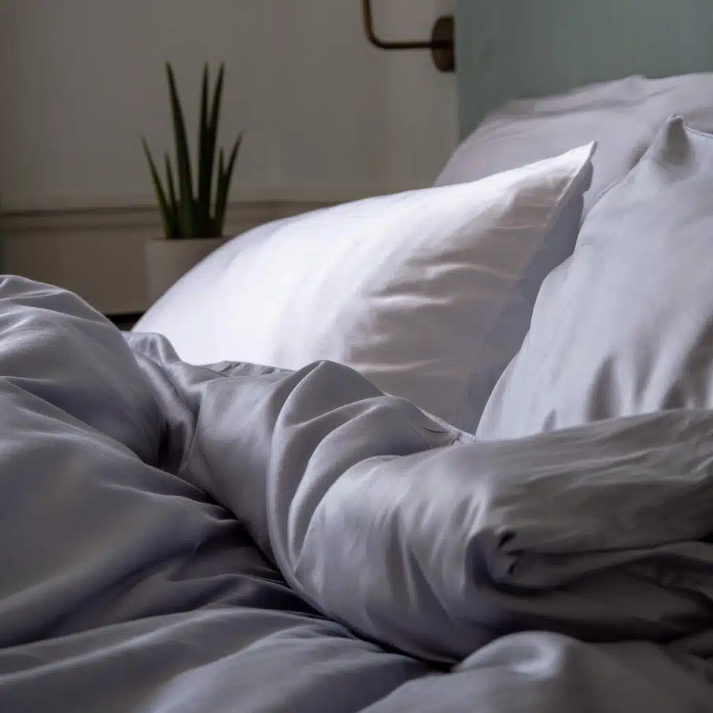 Plongez dans le raffinement ultime avec notre gamme de linge de lit en satin de bambou, capturée ici dans un cadre somptueux d'un hôtel de luxe. Laissez-vous séduire par la sensation de douceur luxueuse de notre taie d'oreiller, la fluidité élégante de notre housse de couette et la perfection du drap housse. Ces pièces exquises incarnent le confort et l'élégance, offrant une expérience de sommeil digne des plus grands palaces. Transformez votre chambre en un sanctuaire de luxe avec notre linge de lit en satin de bambou, pour des nuits de repos divinement indulgentes.