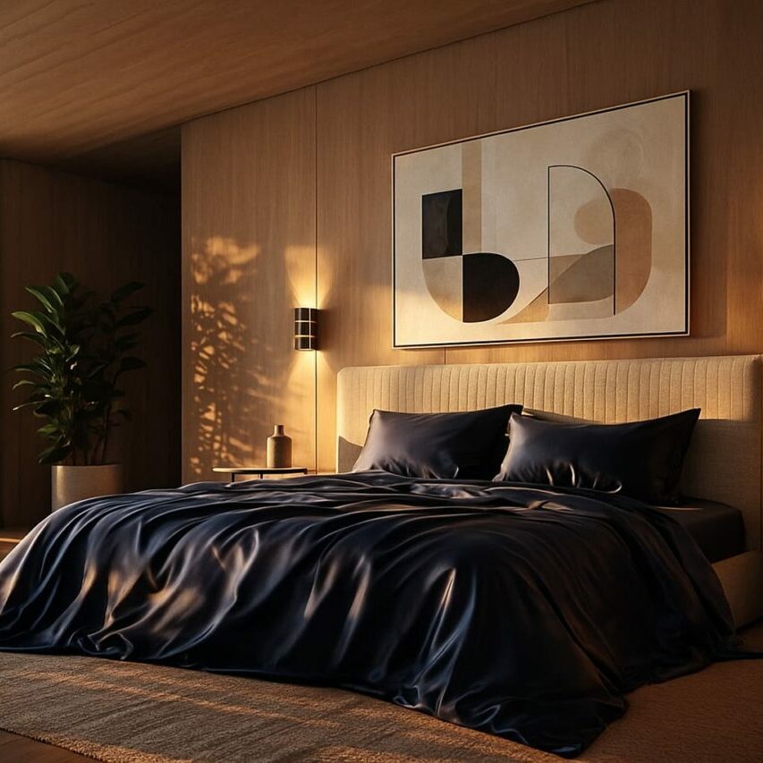 IMG182998 Chambre design avec linge de lit premium en fibre de bambou.