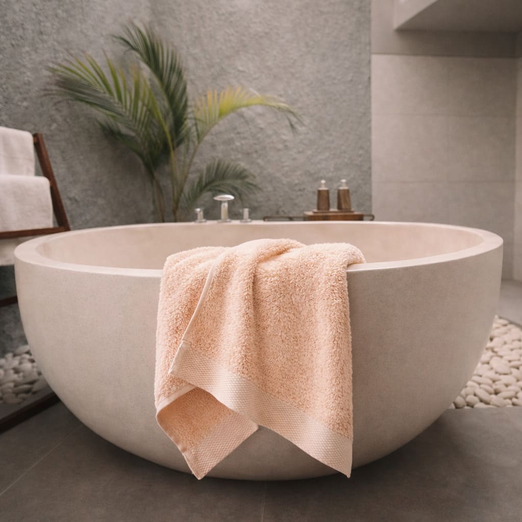 Serviette en satin de bambou moelleuse pour salle de bain élégante