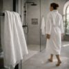 Serviette de toilette en bambou blanc pur style hôtel de luxe