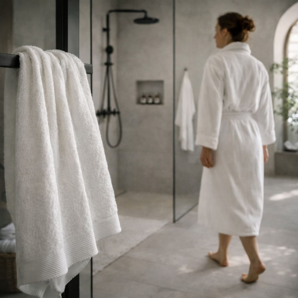 Serviette de toilette en bambou blanc pur style hôtel de luxe