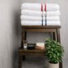 Serviettes de bain design Comptoir du Bambou, linge blanc premium en fibre naturelle de bambou