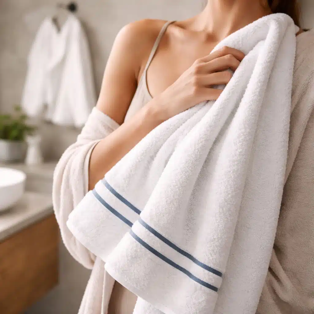 Serviettes Comptoir du Bambou collection Signature, linge de bain durable et esthétique