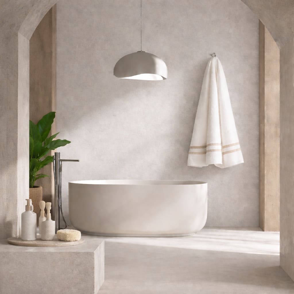Salle de bain minimaliste et apaisante