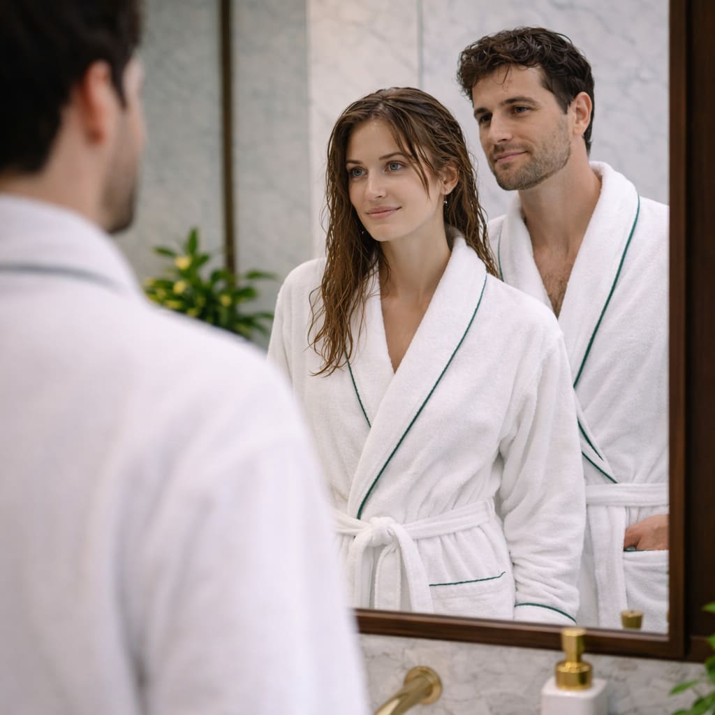 Peignoir de bain au style intemporel