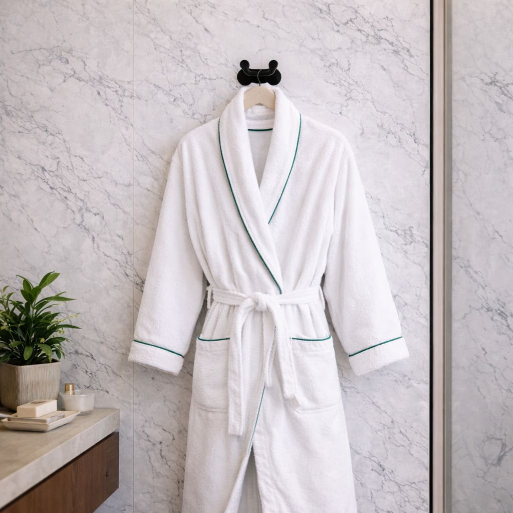 Peignoir pour homme au style épuré, inspiration hôtel de luxe
