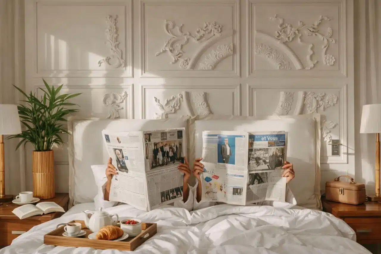 Parure de lit en satin de bambou Comptoir du Bambou, douce et élégante dans une chambre lumineuse